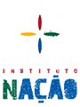 Logotipo do Instituto Nação com um símbolo circular contendo formas coloridas e o nome embaixo.
