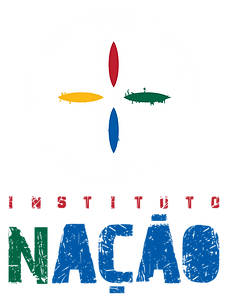 Logotipo do Instituto Nação com um símbolo circular contendo formas coloridas e o nome embaixo.