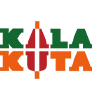 Logotipo da Kalakuta com o nome estilizado em letras verdes e laranjas e um símbolo central.