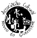 Logotipo da Associação Cultural Monte do Carmo em preto com figuras humanas e letras ao redor.